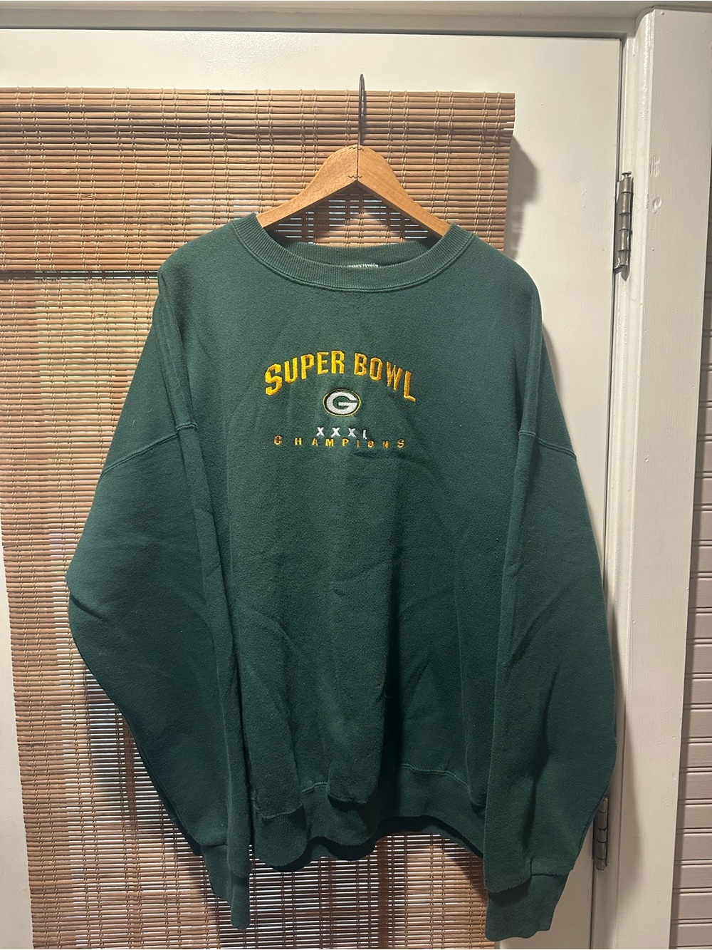 Vintage 90s Embroidered Green Bay Packers Super Bowl Champions Sweater Size 2XL